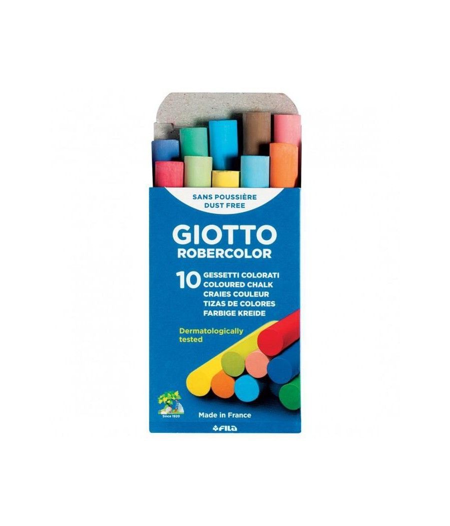 Giotto tiza robercolor colores surtidos antipolvo caja de 10