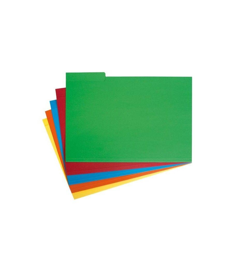 Grafoplás subcarpeta con pestaña lateral folio cartulina verde -50u-