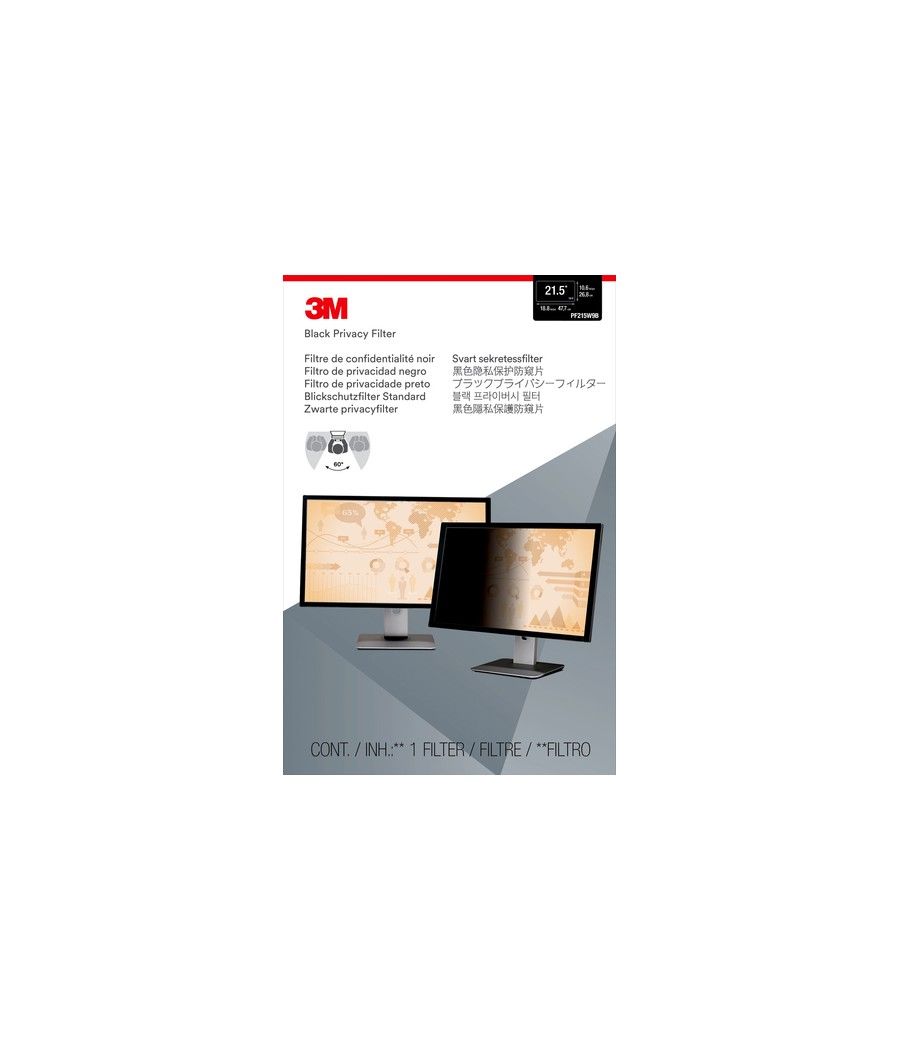 3M Filtro de privacidad de para monitor de escritorio con pantalla panorámica de 21,5" - Imagen 2