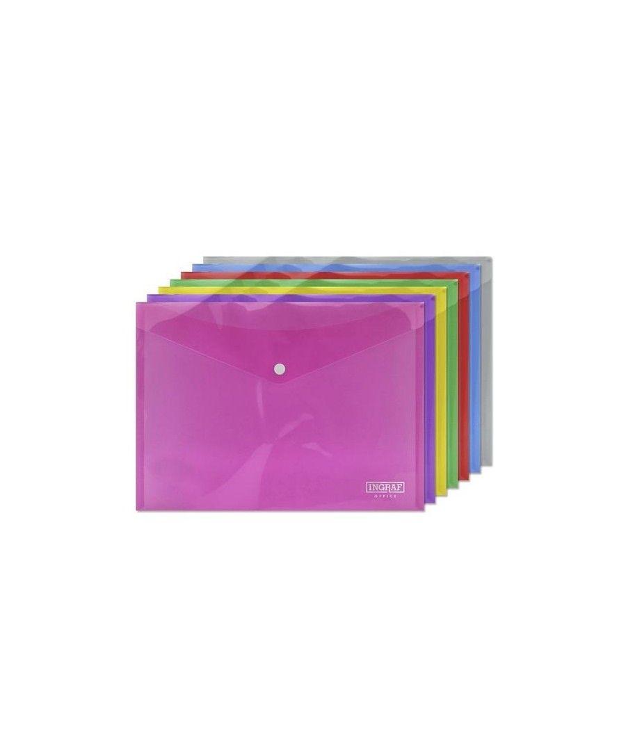 Ingraf sobre portadocumentos con broche a4 colores surtidos pack 10 unidades