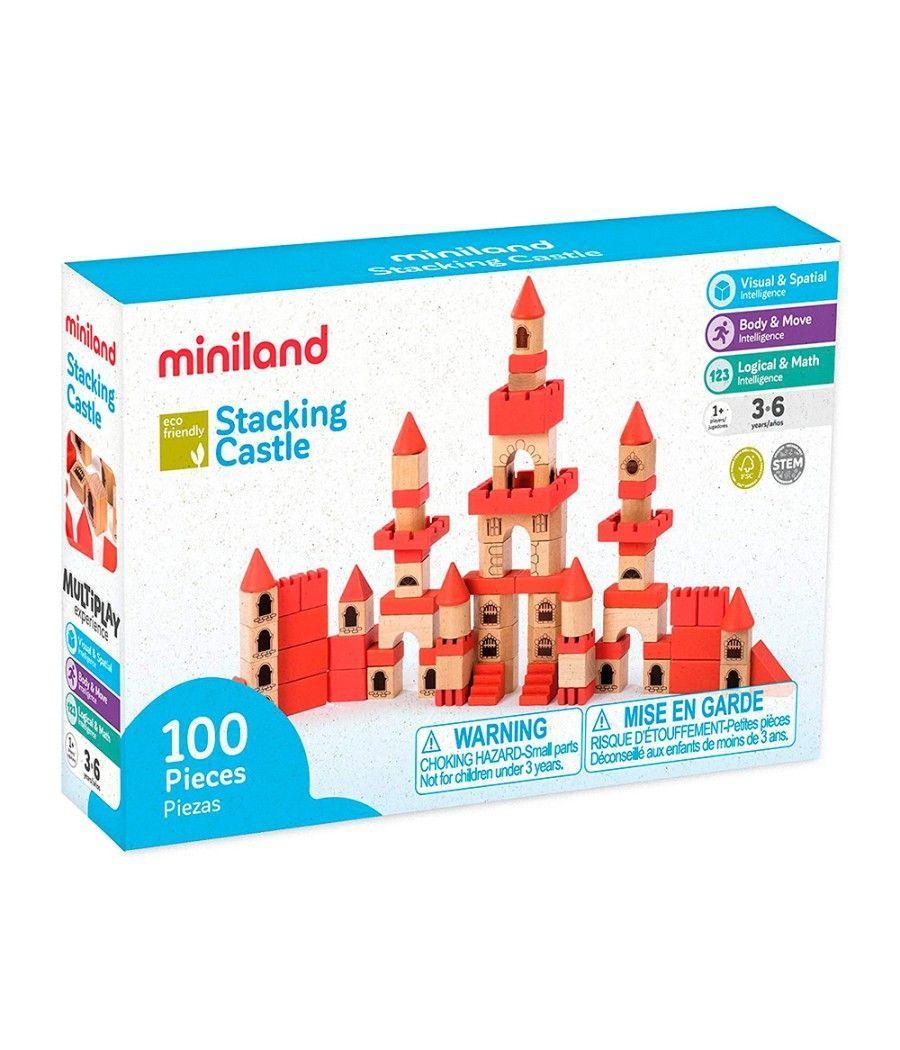 Juego miniland de construcccion 100 piezas material madera ecologica