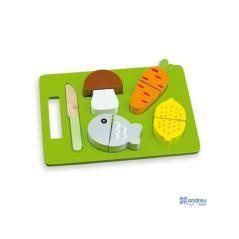 Juego andreutoys bandeja alimentos para cortar 21,4x15x3 cm