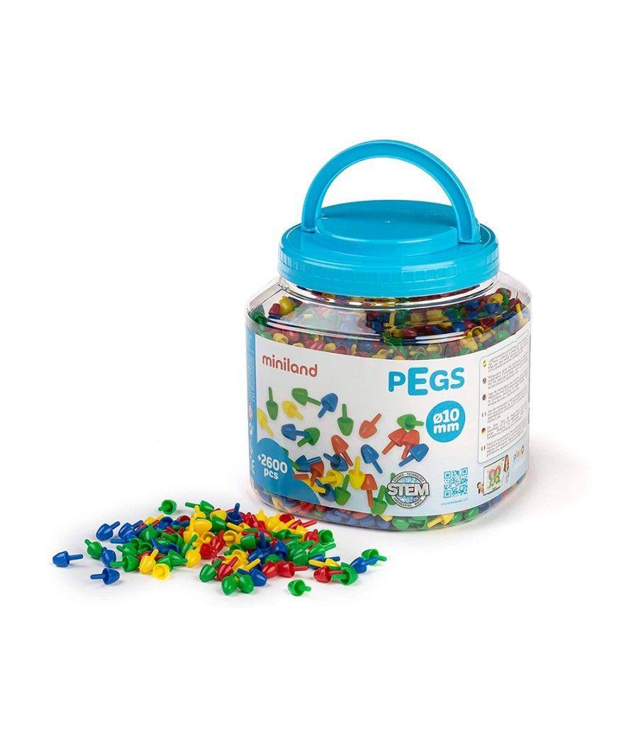 Juego miniland pegs bote de 2600 piezas de 10 mm