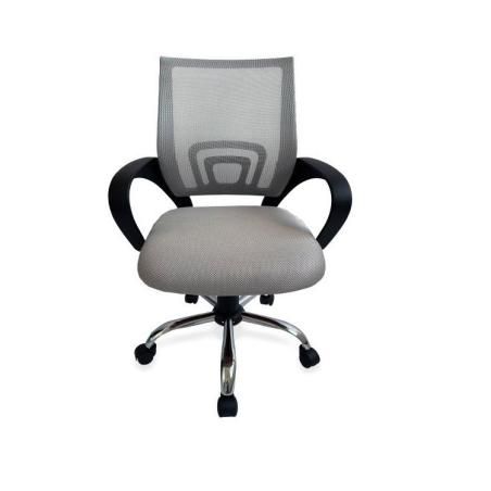 Silla de oficina equip de malla color gris claro recubrimiento pu de alta calidad diseño ergonomico