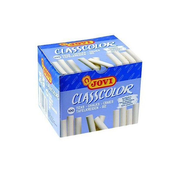 Jovi caja 100 tizas classcolor school antipolvo 80mm blanco