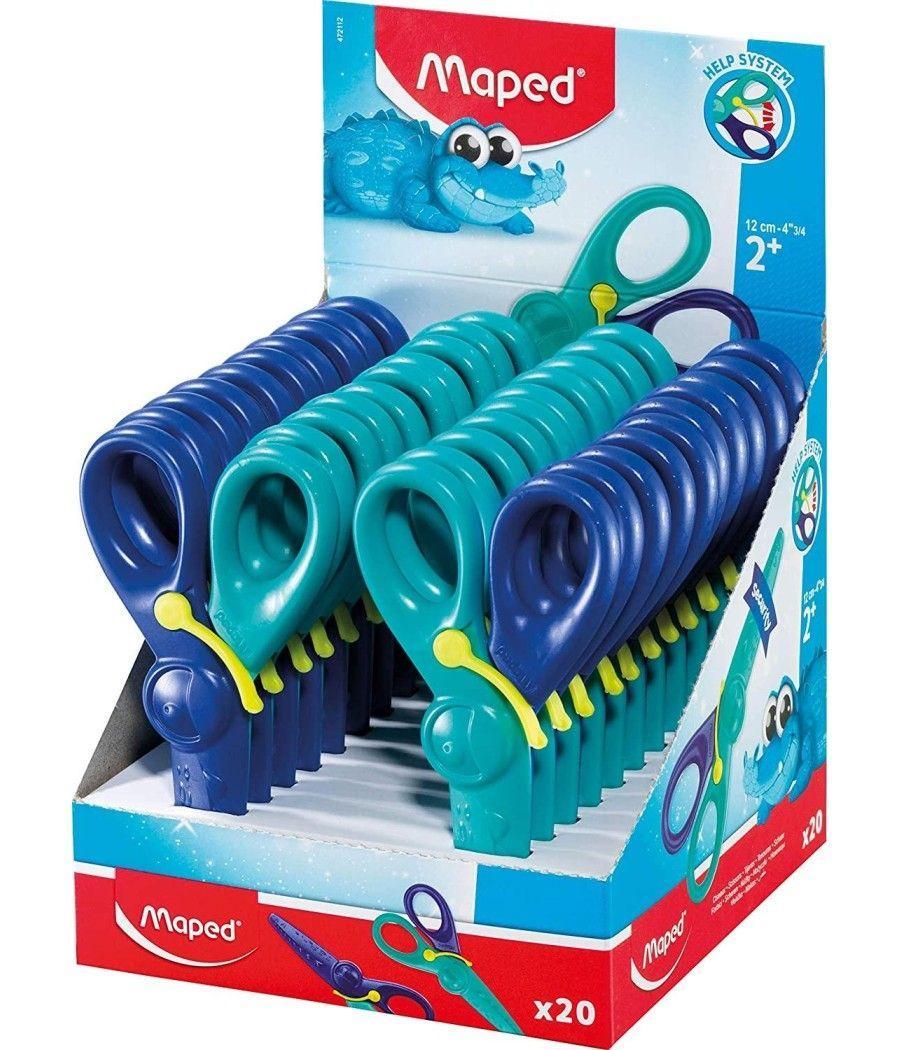 Maped tijeras infantiles kidipulse 12cm c/resorte de apertura y protección +2 años azul bicolor
