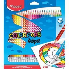 Maped lápices de colores color´peps borrables surtidos en estuche de 24