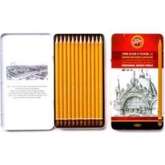 Michel set de lápices de grafito caja metálica 12 durezas surtidas hb a 10h