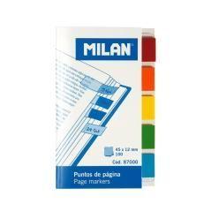 Milan marcadores de página 100 puntos 45x12mm 5 colores transparentes