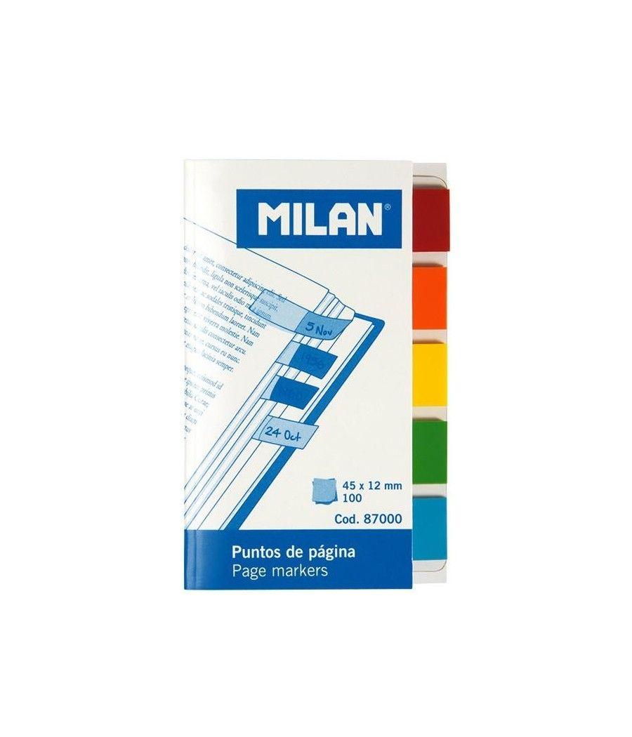 Milan marcadores de página 100 puntos 45x12mm 5 colores transparentes