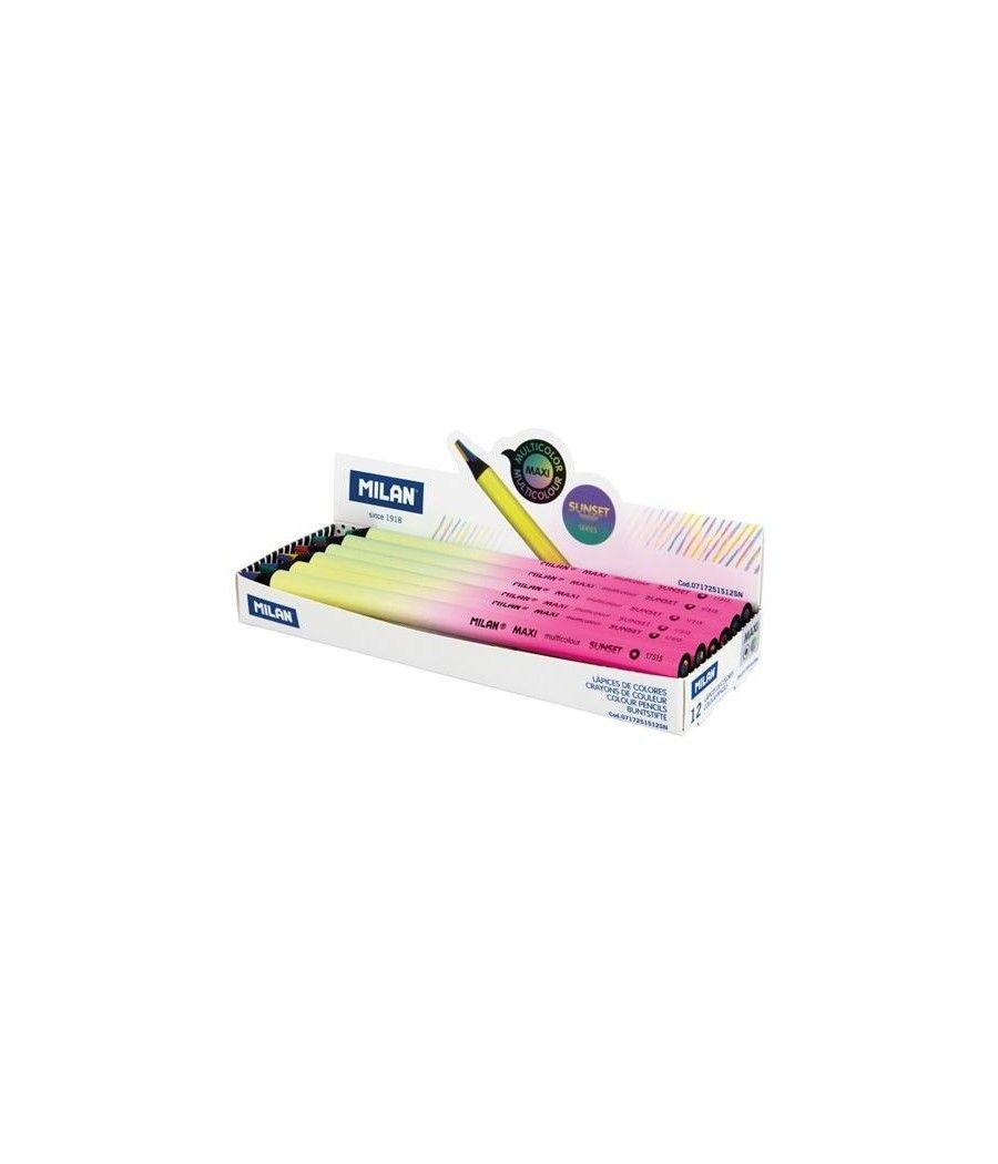 Milan lápices de colores maxi serie sunset caja expositora 12u mina multicolor