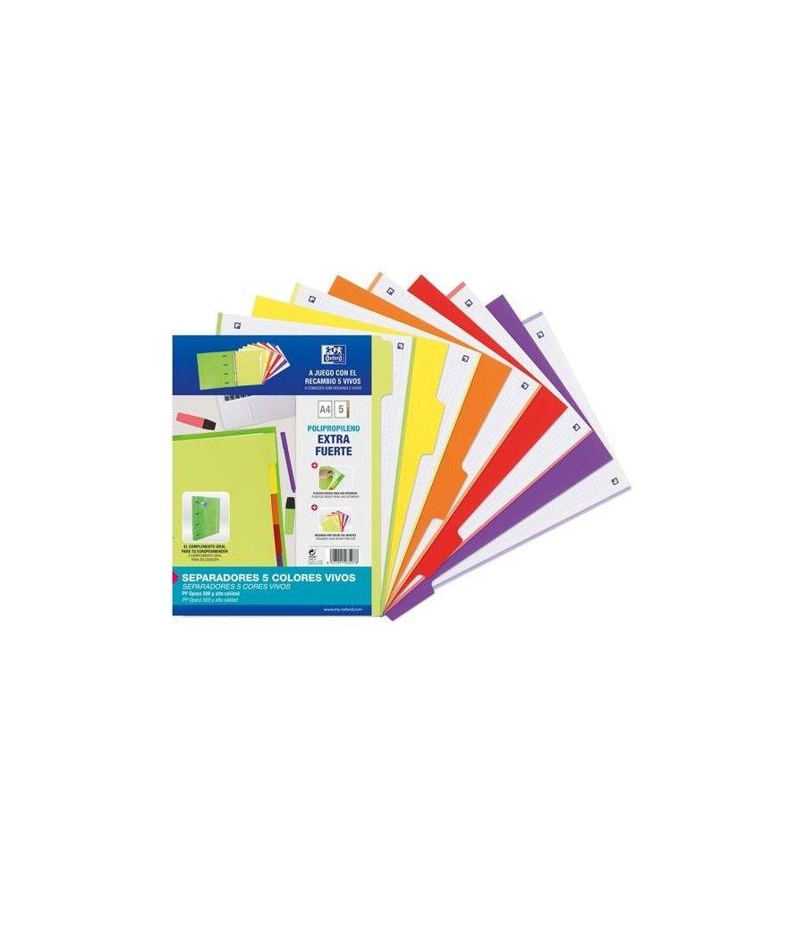 Oxford juego separadores 5 posiciones pp 500 micras a4 c/surtidos vivos