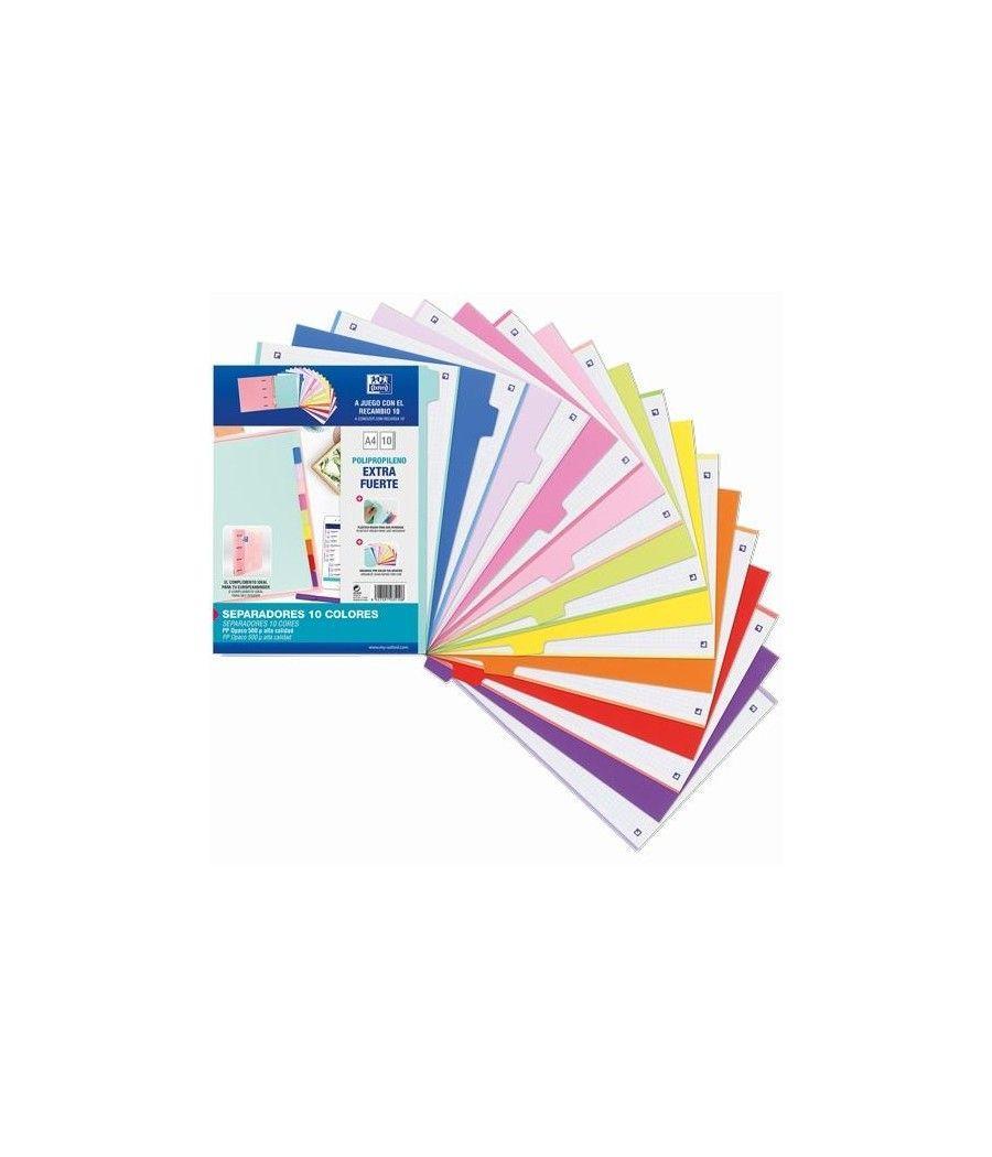 Oxford juego separadores 10 posiciones pp 500 micras a4 c/surtidos