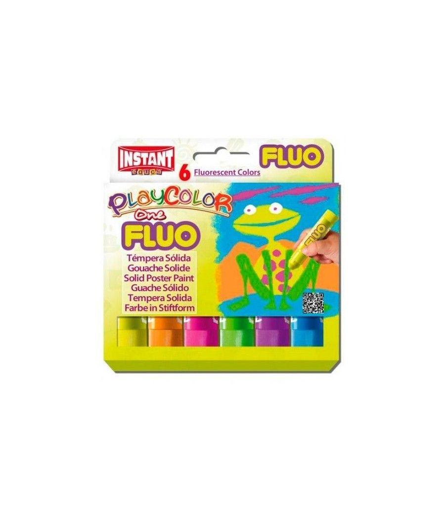 Instant estuche 6 témperas sólidas one fluo colores surtidos fluorescentes