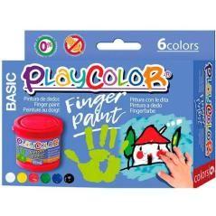 Playcolor pack 6 botes pintura de dedos 40ml finger paint basic c/surtidos