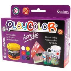 Playcolor estuche 6 botes pintura acrylic basic 40ml c/surtidos