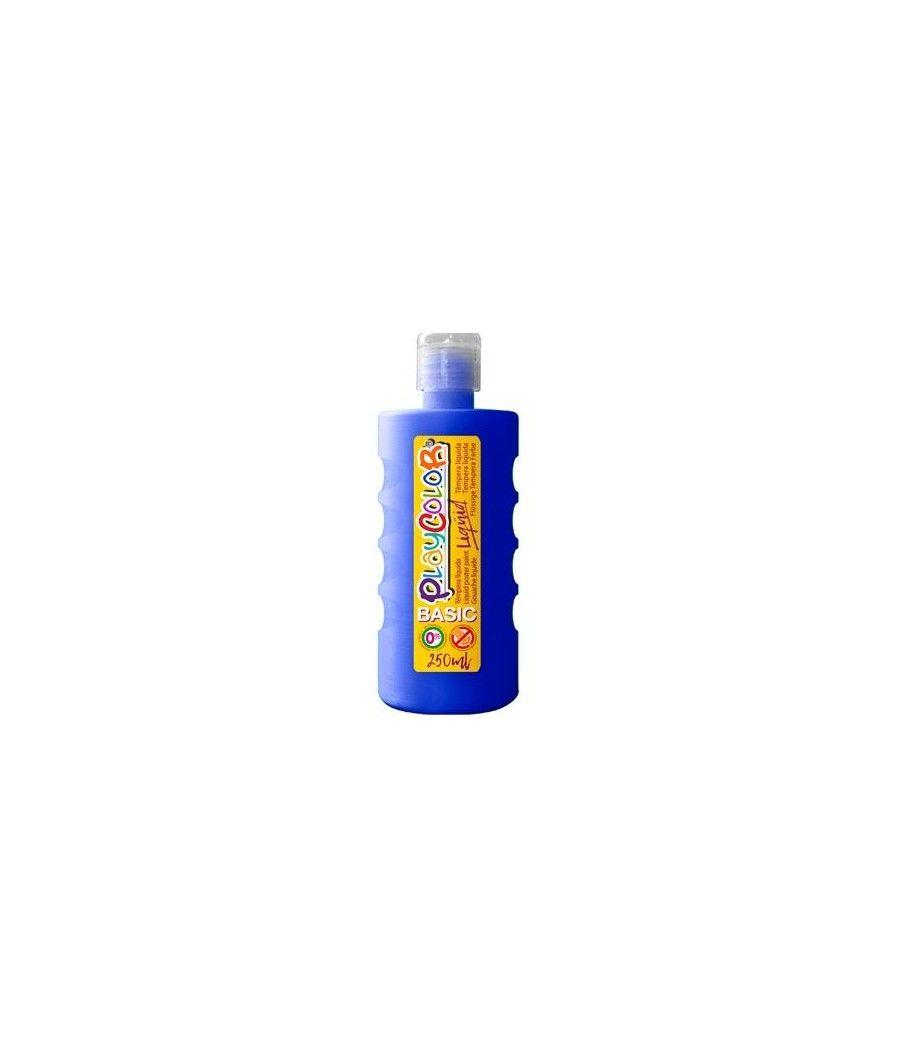 Playcolor témpera líquida basic botella 250ml azul oscuro