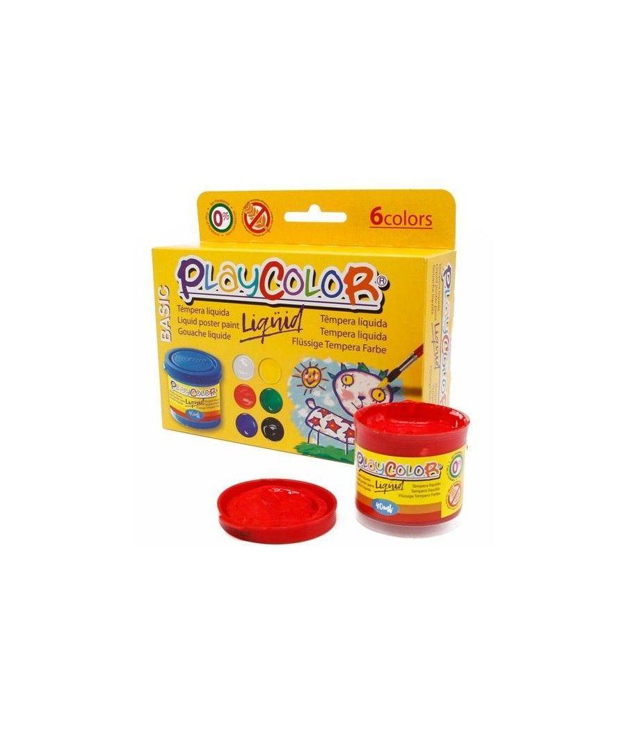 Playcolor set 6 botes témpera líquida básic 40ml c/surtidos