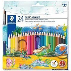 Staedtler lápices de colores noris aquarell + pincel surtidos en estuche de 24