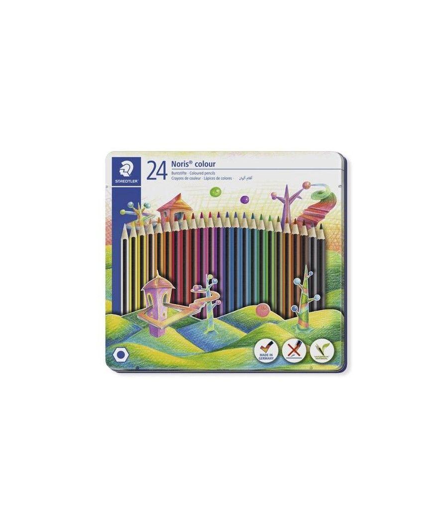 Staedtler lápices de colores noris colour surtidos en estuche metálico de 24