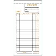 Talonario camareros tercio de folio duplicado autocopia