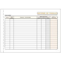 Talonario informe de trabajo octavo apaisado duplicado autocopia