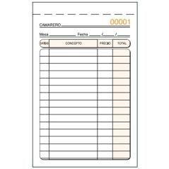 Talonario camareros especial bolsillo duplicado autocopia