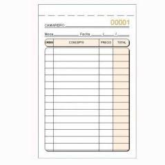 Talonario camareros especial bolsillo original solo numerado