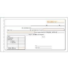 Talonario recibo alquiler iva tercio de folio duplicado autocopia