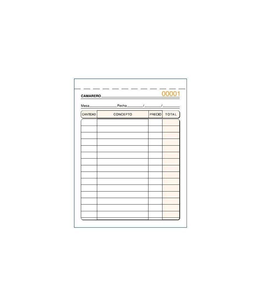 Talonario camareros octavo natural sin copia