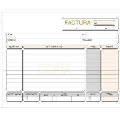 Talonario facturas 1/4 apaisado autocopia triplicado