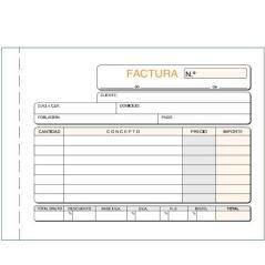 Talonario facturas octavo apaisado triplicado autocopia