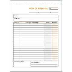 Talonario entregas cuarto natural duplicado autocopia