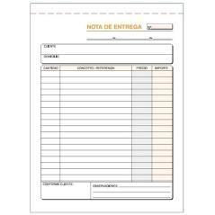 Talonario entregas cuarto natural triplicado autocopia