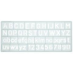 Westcott plantilla de letras y números 10mm westcott gris transparente