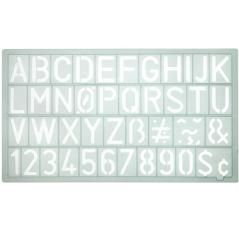 Westcott plantilla de letras y números 20mm westcott gris transparente