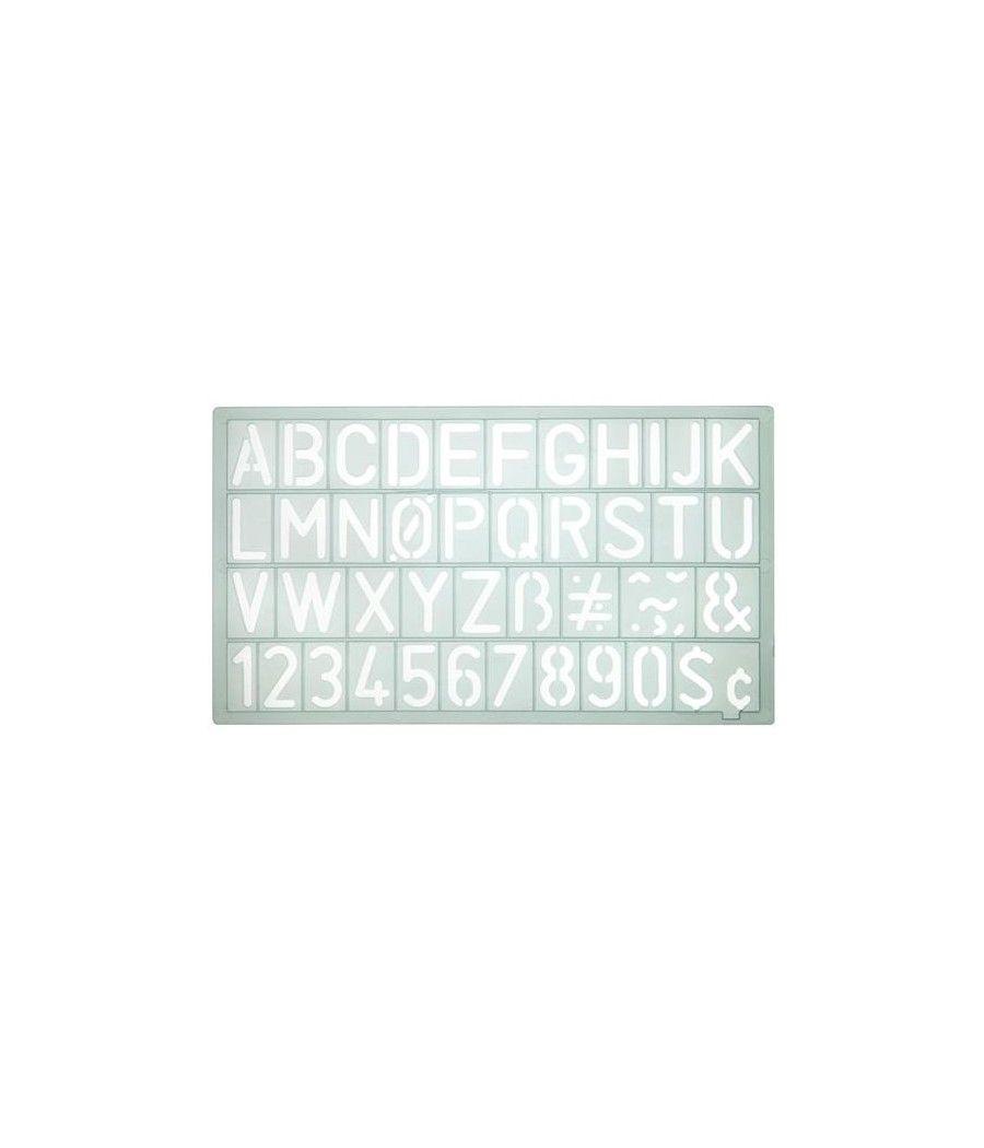 Westcott plantilla de letras y números 20mm westcott gris transparente