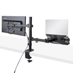 StarTech.com Brazo Soporte Ajustable para Monitor con Bandeja VESA para un Ordenador Portátil de 4,5kg y una Pantalla de hasta 3