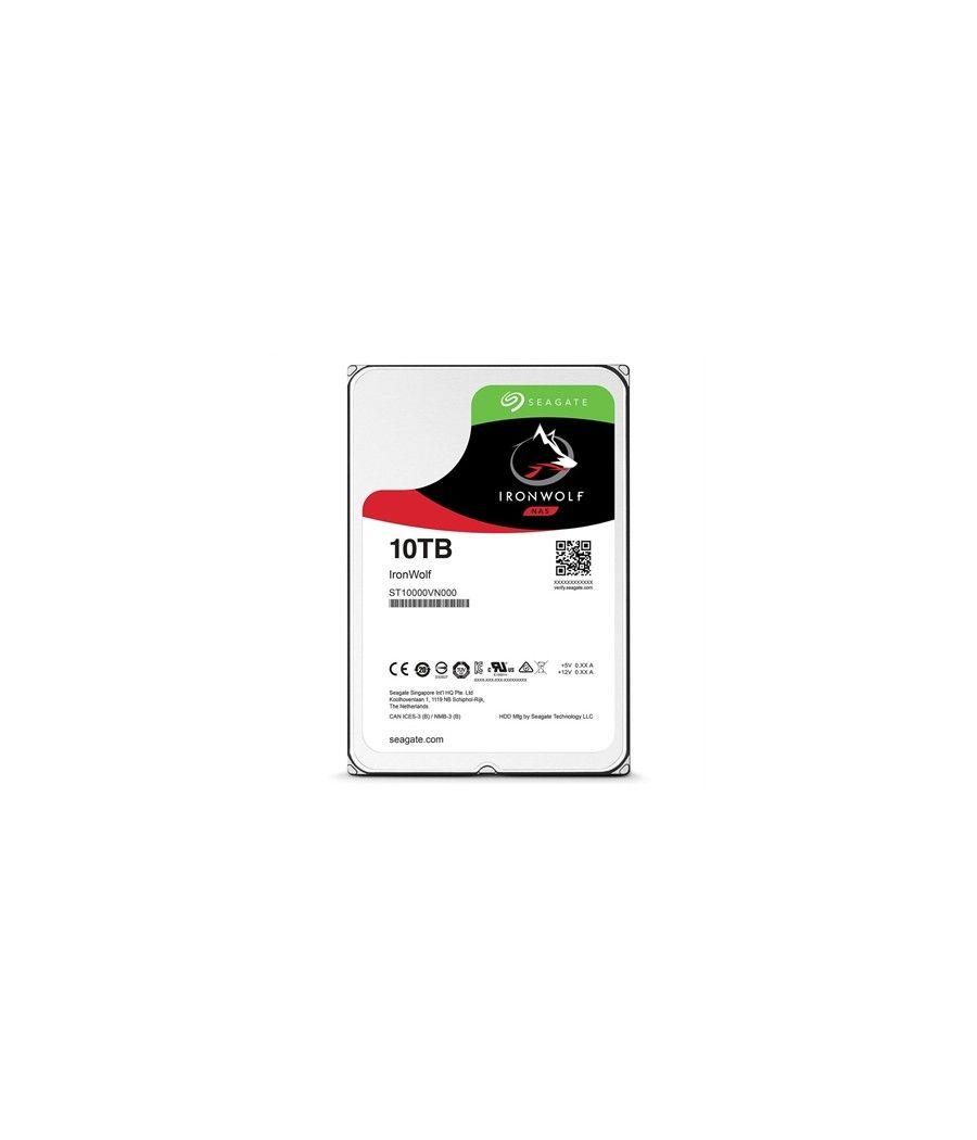 Disco duro interno hdd seagate ironwolf nas st10000vn000 10tb 3.5pulgadas 7200rpm - 256mb - sata3