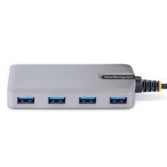 StarTech.com Hub USB de 4 Puertos USBA - USB 3.0 de 5Gbps - Alimentado por el Bus - Concentrador USB-C de 4 Puertos USB-A con Al