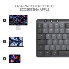 Logitech MX Mini Mechanical for Mac teclado Bluetooth QWERTY Internacional de EE.UU. Grafito, Gris