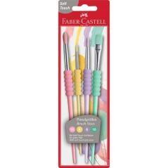 Faber castell juego de pinceles 4 formatos colores pastel en blister