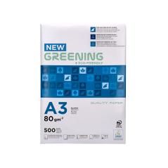Papel fotocopiadora greening din a3 80 gramos paquete de 500 hojas pack 5 unidades