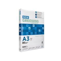 Papel fotocopiadora greening din a3 80 gramos paquete de 500 hojas pack 5 unidades