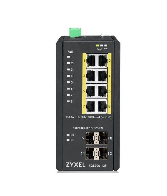 Zyxel RGS200-12P Gestionado L2 Gigabit Ethernet (10/100/1000) Energía sobre Ethernet (PoE) Negro - Imagen 3