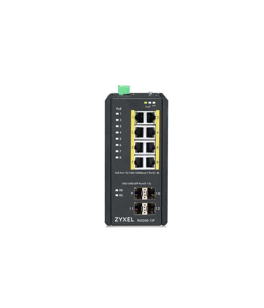 Zyxel RGS200-12P Gestionado L2 Gigabit Ethernet (10/100/1000) Energía sobre Ethernet (PoE) Negro - Imagen 3