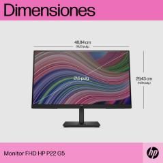 HP P22 G5 54,6 cm (21.5") 1920 x 1080 Pixeles Full HD Negro