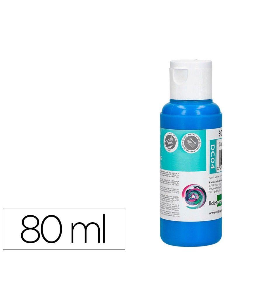 Pintura acrílica liderpapel bote de 80 ml cian