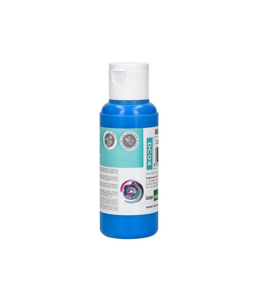 Pintura acrílica liderpapel bote de 80 ml cian