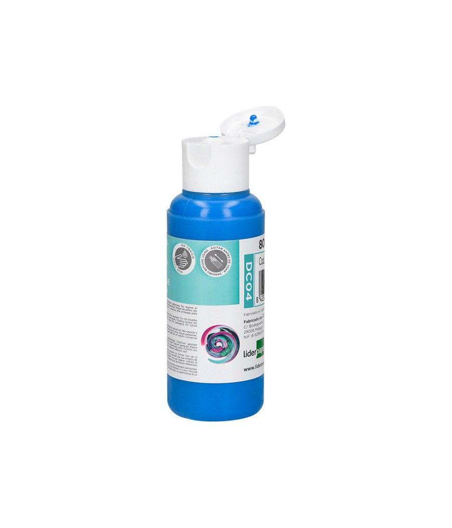 Pintura acrílica liderpapel bote de 80 ml cian